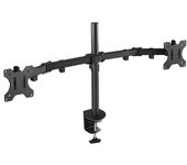 TooQ Soporte de Mesa Giratorio e Inclinable para 2 Pantallas (Monitor / TV Plasma / LCD / LED)