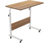 SMALLRUN  Mesa   Escritorio con Ruedas  y Panel de Madera de Partículas Mesa de Escritorio Altura Ajustable Mesa de Ordenador 60X40cm