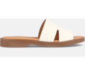 MARILA SHOES SANDALIA PLANA PARA MUJER TIPO ZUECO EN PIEL ANKARA BLANCO