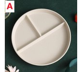 Plato dividido de paja de trigo ecológico, bandeja de comida para ensalada de frutas, plato de cena, plato de compartimento, vajilla de cocina, 8 estilos