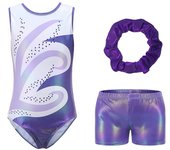 Children Ballet Leotard Girls Long Sleeve Gymnastics Leotard Princess Ballerina Bodysuit Costume Performance Short With Hairband