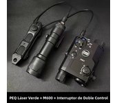 Nylon DBAL A2 Red Green Laser Light White LED Flashlight M600 Spotlight Dual Switch Quick Release Fit 20mm Rail