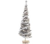 Arbol Corteza Abedul 34X34X102 Nevado Natural, Decoracióna de navidad para todos los hogares, Navidad Alpina
