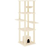 Rascador para Gatos con postes de crema de isal 154 cm