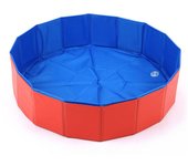 Piscina para Mascotas Piscina para Perros Mesa de Arena para Gatos Lavabo de baño Piscina Plegable, Rojo, (80x30 cm)