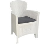 Sillón Progarden Folia Blanco con Cojín - Rattan Polipropileno - 60x58x89 Cm