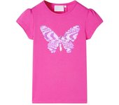 Camiseta Infantil de manga dark pink 92