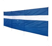 Aktive - Paravientos playa, 440x130 cm, color azul, ventana panorámica PVC, tejido poliéster, estructura acero, incluye 4 piquetas y varillas, funda de transporte con asa, cortavientos para la playa plegable