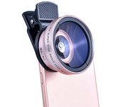 2 In 1 Mobile Phone Fish Eye Lens 0.45X Super Wide Angle Len 12.5X Macro HD Camera Lens Universal iPhone 13 12 11 Android Phone