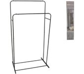 Gerimport Perchero Doble Móvil Negro de Metal - 80x50x150 cm
