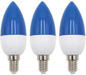 3x E14 Led Color Candle Tip Bulb, Color Candle Light,blue
