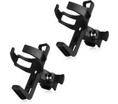 Portabotellas para bicicleta, paquete de 2, sin tornillos, portavasos universal para bicicleta, portabotellas giratorio de 360 grados para bicicleta, portabotellas para andador con carrito para bicicleta