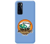 Funda Silicona Líquida Azul para Vivo Y70 diseño Adventure Time Dibujos