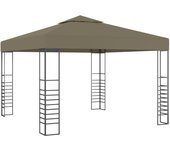 vidaXL Carpa de jardín con tejado retráctil gris taupe 3x3m 180 g/m²