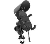 Soporte de Teléfono para Motocicleta con Cargador Inalámbrico de 15W y Amortiguador de Vibraciones