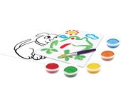 Crayola- Mini Kids, Juego de Témperas Lavables Anti Goteo, 5 Botes, Pincel y 20 Hojas en Blanco, Edad 36 Meses +