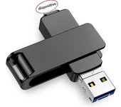 360°Rotate 512GB USB 3.0 Flash Drive 3 In 1 128GB 256GB 32GB 64GB Memory Stick To For iPhone Photo Stick External Storage