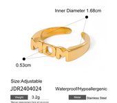 Anillos de acero inoxidable PVD chapados en oro de 18 quilates para mujer, anillos simplemente sólidos de 2 tonos, joyería moda