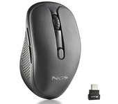 Ratón Inalámbrico NGS Evo Mix silencioso/ Batería recargable/ Hasta 3200 DPI/ Negro