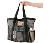 Bolsa de playa de gran capacidad, bolsa hueca de malla, bolsa de natación de verano para padres e hijos, bolsa de almacenamiento para lavado con un solo hombro
