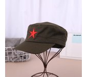 Solid Colors Men Women Army Cap Cadet Military Patrol Hat Golf Driving Red Star Pentagram Casual Hat