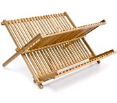 Secaplatos Escurridor de Madera de Bambú en 2 Niveles,Estante Bambu para Platos 42x32x26.5cm.