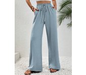New autumn and winter versatile solid color floor length wide leg pants casual pants