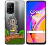 Tumundosmartphone Funda Gel Transparente para Oppo A94 5G diseño Mono Dibujos