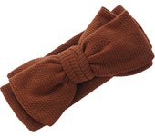 Solid Ribbed Turban Headband Hair Bow Tie Hairbands Topknot Handmade Fashion Kids Headwraps Double Layers Toddler Accessories