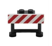 PLAYZOCO Señal trafico Barrera de Emergencia Juguetes construcción, señal trafico Juguete, Accesorio señalización Juguetes, Mini Barrera tráfico, 2.1cm Altura x 3.2cm Ancho, Compatible con Lego, Rojo