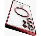 Luxury Plating For Magsafe Case For Samsung Galaxy S24 S23 S22 Ultra Plus Lens Protector Magnetic Wireless Charging Accessories