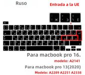 Russian silicone Keyboard Cover Protector for Macbook air13/12 /15/16pro touchbar A2992/A3113/A2941/A1990/A3114/A2289A2337/A2141