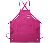 1pc Thickened Waterproof  Wear-resistant Canvas Apron With Pockets Durable Crossback Adjustable Apron