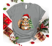 10 Colors Women Fashion Short Sleeve Tee Shirt Christmas Squirrel Print T Shirt Casual Loose Summer Cool T-Shirt Top