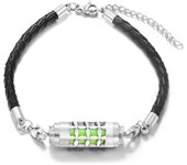 High Quality Black Leather Stainless Steel Aromatherapy Bracelet Women Charm Diffuser Essential Oil Locket Bracelet Jewelry Gift
