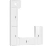 Mueble TV combinadoSet de muebles de TV 5 pzas madera contrachapada blanco brillo
