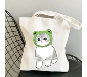 Woman Summer Shopper Cat Shopping Bag Folding Canvas Tote Travel Bags Designer Handbags Beach Cloth Shoulder Ladies Fabric