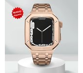 Luxury Modification Kit For Apple Watch Case 9 8 7 45mm 6 5 4 SE 44mm Refit Mod kit Metal Bezel Strap for iWatch 9 8 7 SE 6 5 4