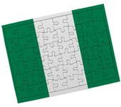 MERCHANDMANIA PUZZLE PEQUEÑO TAMAÑO APROX. A5 DE 48 PIEZAS CON MARCO bandera nigeria pais gobierno nigeriano rompecabezas puzle para adulto