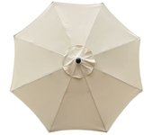 Ersandy Funda Para Sombrilla, 3m, Impermeable, Resistente a los Rayos UV, Tela de Repuesto, para Terraza, Exterior, Terraza, Beige