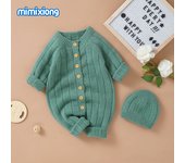 Baby-ropa Cálida para Bebé de 0 At 18M, Pelele de DOT para recién nasido, Niño y Niña, mono de manga Larga sombrero, vestidos de juguete y primavera