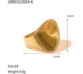 Anillos de acero inoxidable chapados en oro de 18 quilates, resistentes al agua, sin decoloración, anillos abiertos, regalo de joyería para fiestas del Día de San Valentín