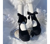 Luxury Shoes Fashion Designer Platform Women Mary Jane Shoes Cross Strap Thick Heel Shoes Ladies College Style Dress Pumps Shoe