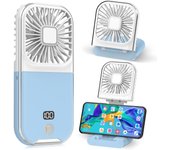 Ventilador de mano, mini ventiladores portátiles potentes USB recargables de mano con 4 velocidades, ventilador personal plegable, ventilador de escritorio, refrigeración para viajes, vacaciones