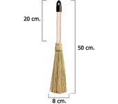 Wolfpack Escoba Para Chimenea y Ascuas 50 Cm de Mango de Madera y Fibra de Palma de Mijo