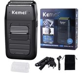Kemei-afeitadora inalámbrica recargable para hombre, máquina de afeitar de Doble Hoja, para Barba recíproca, cuidado facial, multición, KM-1102