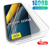 4pcs Full Cover Screen Protector For POCO X3 X4 X5 X6 Pro X3 X4 F3 F4 F5 GT M4 M3 M6 Pro Tempered Glass For POCO X3 Nfc X6 Neo
