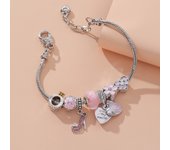 1PC Women's Fashion Pan Family Multi Element Rose High Heels Beaded Bracelet Date Travel Banquet Party Holiday Dressing Gift