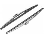 12in/30.48cm Front Windshield Wiper Blades Stainless Steel Polished Silver Universal for Car Front Wiper Blades Wiper Blade Set