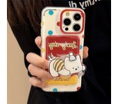 Polka Card Holder Phone Case with Puppy Stand and Lanyard for iPhone 15 PRO MAX 14 13 12 11 XS X XR SE 8 7 PLUS Phone Cover